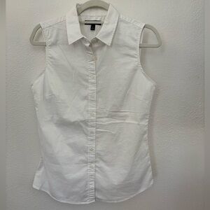 Banana Republic Riley Tailored Fit Sleeveless Button Down White